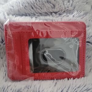 Red Card Holder with ID Window New In Package